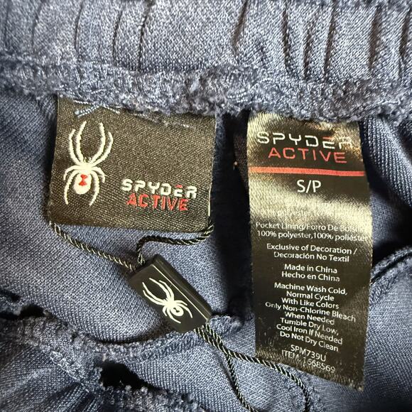 Spyder Active Proweb Pants Mens Small Navy Blue Mid-Rise Elastic Waist Pull On - Picture 11 of 15